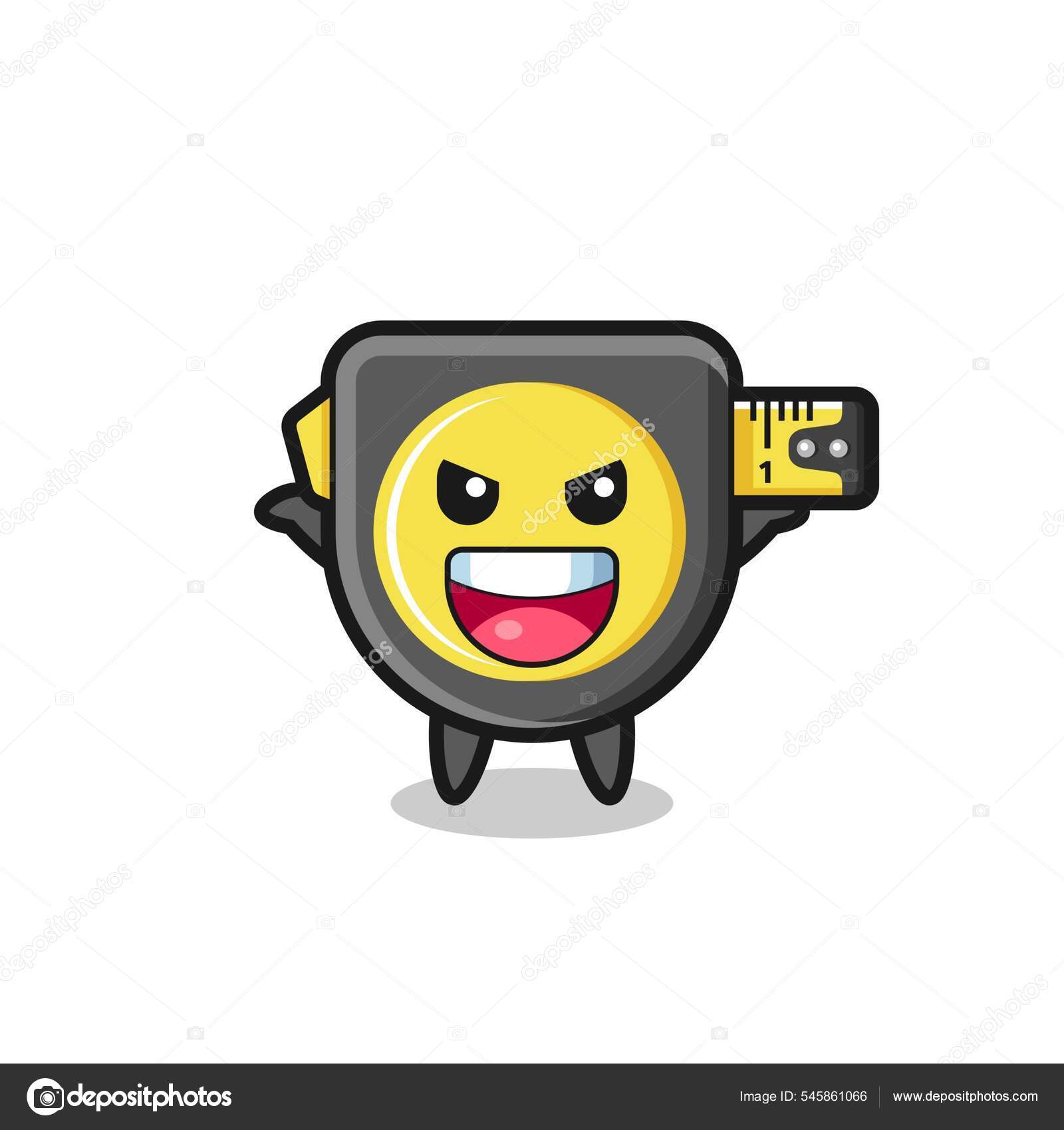 Illustration Cute Tape Measure Doing Scare Gesture Cute Design