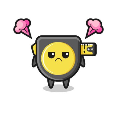 Sevimli mezura çizgi film karakterinin rahatsız edici ifadesi, şirin tasarım