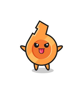 Yaramaz ıslık karakteri alaycı duruşta, şirin tasarım