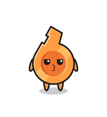 Tatlı ıslık karakterlerinin sıkılmış ifadesi, şirin tasarım.