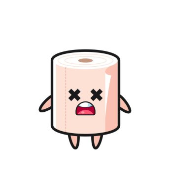 Ölü doku rulosu maskotu karakteri, şirin tasarım.
