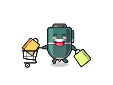 Siyah Cuma illüstrasyonu, sevimli tükenmez kalem maskotu, şirin tasarım.