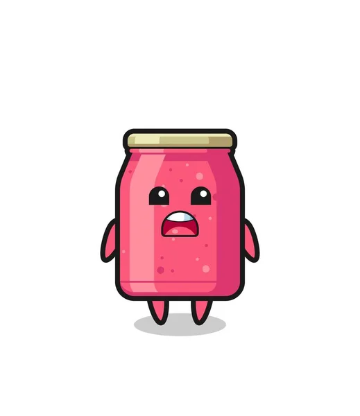 Strawberry Jam Illustration Apologizing Expression Saying Sorry Cute Design — Stock Vector