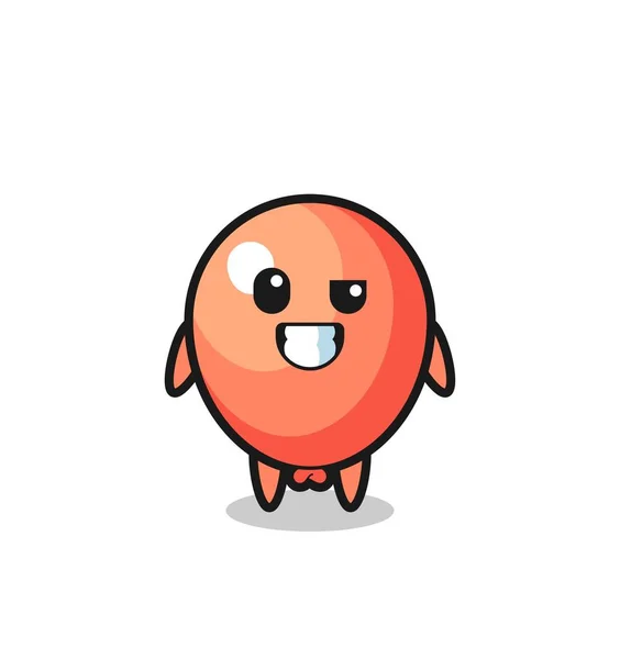 Cute Balloon Mascot Optimistic Face Cute Design — Stock Vector