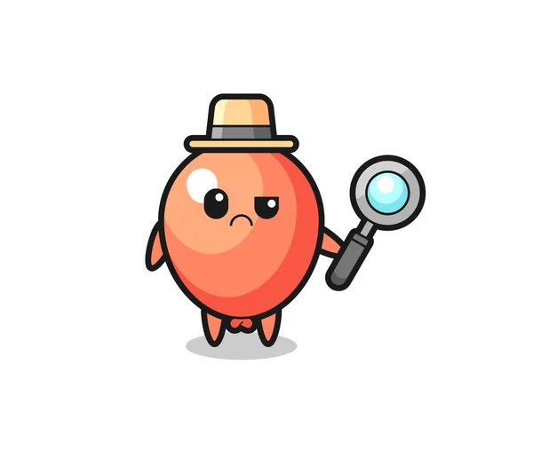 Mascot Cute Balloon Detective Cute Design — Stock Vector