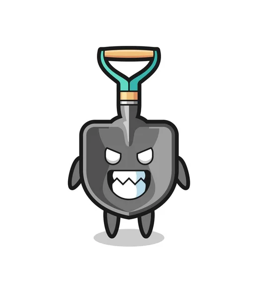 Evil Expression Shovel Cute Mascot Character Cute Design — Stock Vector