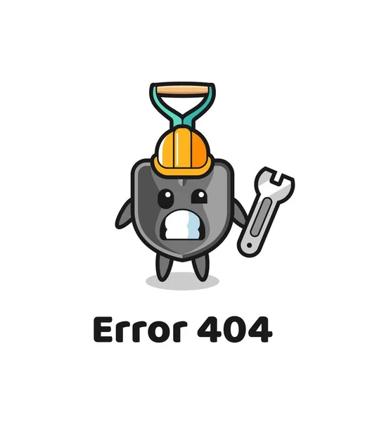 Errore 404 Con Simpatica Mascotte Pala Design Carino — Vettoriale Stock