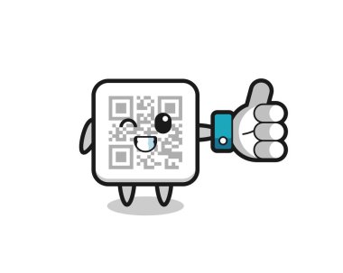 Sosyal medya sembollü şirin qr kodu, şirin tasarım