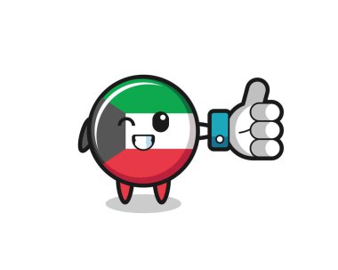 Sosyal medya sembollü şirin kuveyt bayrağı, şirin tasarım