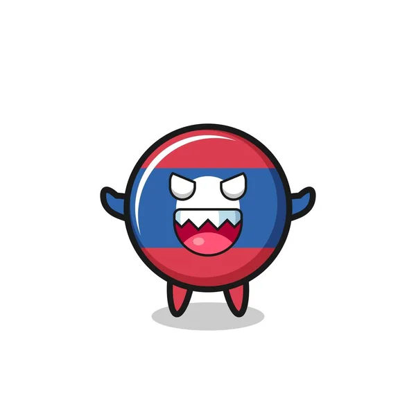 Illustration Personnage Mascotte Drapeau Laos Mal Design Mignon — Image vectorielle