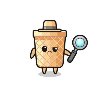 Şirin bir waffle külahının maskotu, şirin bir tasarım.