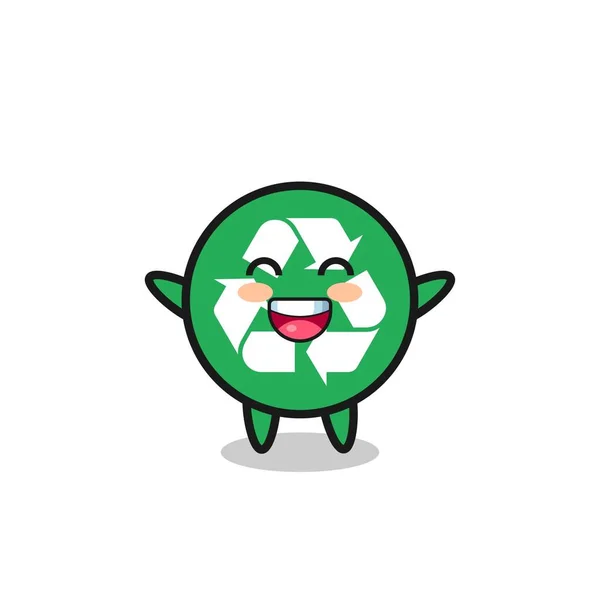 Glücklich Baby Recycling Cartoon Figur Niedliches Design — Stockvektor