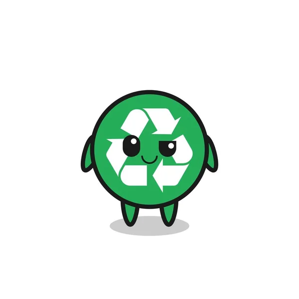 Recycling Cartoon Mit Arrogantem Gesichtsausdruck Niedlichem Design — Stockvektor