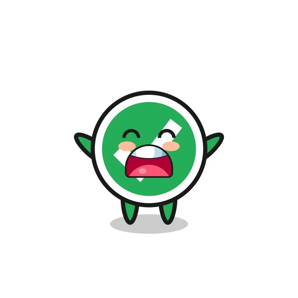 Mignonne Coche Mascotte Avec Une Expression Bâillement Design Mignon — Image vectorielle