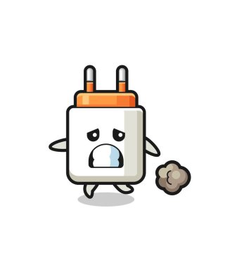 Korku içinde çalışan güç adaptörünün çizimi, şirin tasarım