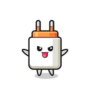 yaramaz güç adaptör karakter alaycı poz, şirin tasarım