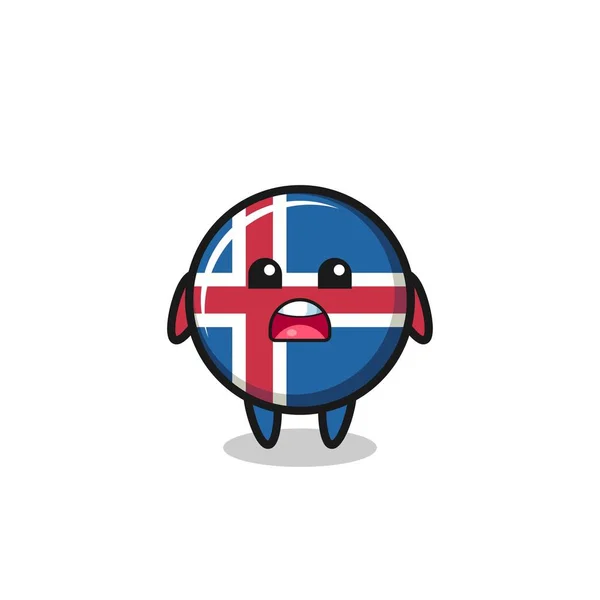 Iceland Flag Illustration Apologizing Expression Saying Sorry Cute Design — Stock Vector