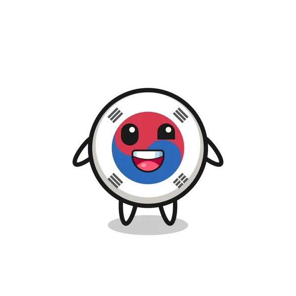 Illustration Personnage Drapeau Corée Sud Avec Des Poses Maladroites Design — Image vectorielle