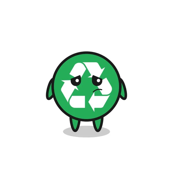 Die Faule Geste Des Recyclings Cartoon Figur Niedliches Design — Stockvektor