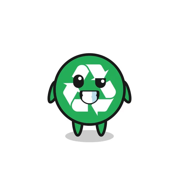 Niedliches Recycling Maskottchen Mit Optimistischem Gesicht Niedliches Design — Stockvektor