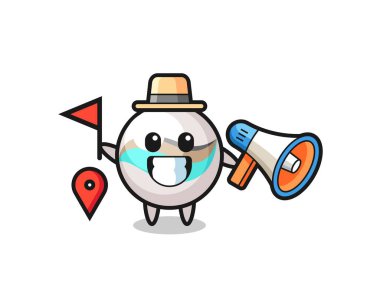 Tur rehberi olarak mermer oyuncağın karakteri, şirin tasarım.