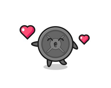 Koltuk altlığı karakteri. Öpüşme hareketi, şirin tasarım.