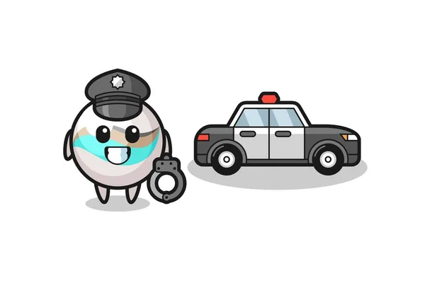 Mascotte Dessin Animé Jouet Marbre Comme Une Police Design Mignon — Image vectorielle