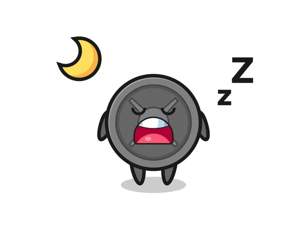 Illustrazione Del Personaggio Del Bilanciere Che Dorme Notte Design Carino — Vettoriale Stock