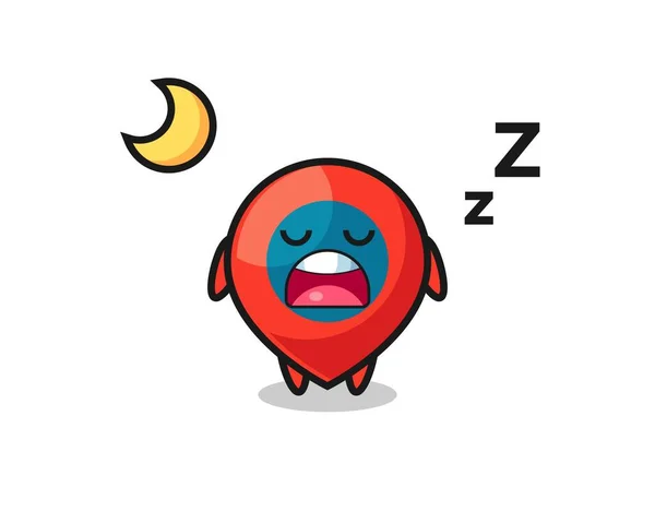 Lugar Símbolo Carácter Ilustración Dormir Por Noche Lindo Diseño — Vector de stock