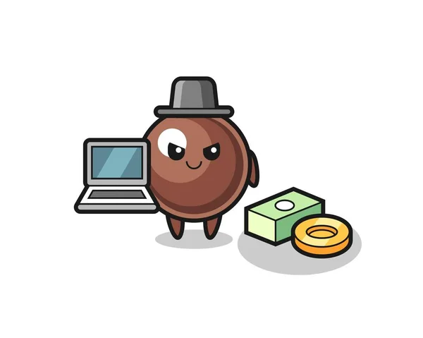Mascot Εικονογράφηση Του Μαργαριτάρι Ταπιόκα Ένα Hacke — Διανυσματικό Αρχείο