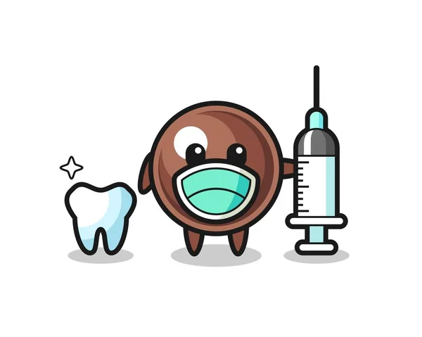 Caráter Mascote Pérola Tapioca Como Dentista —  Vetores de Stock