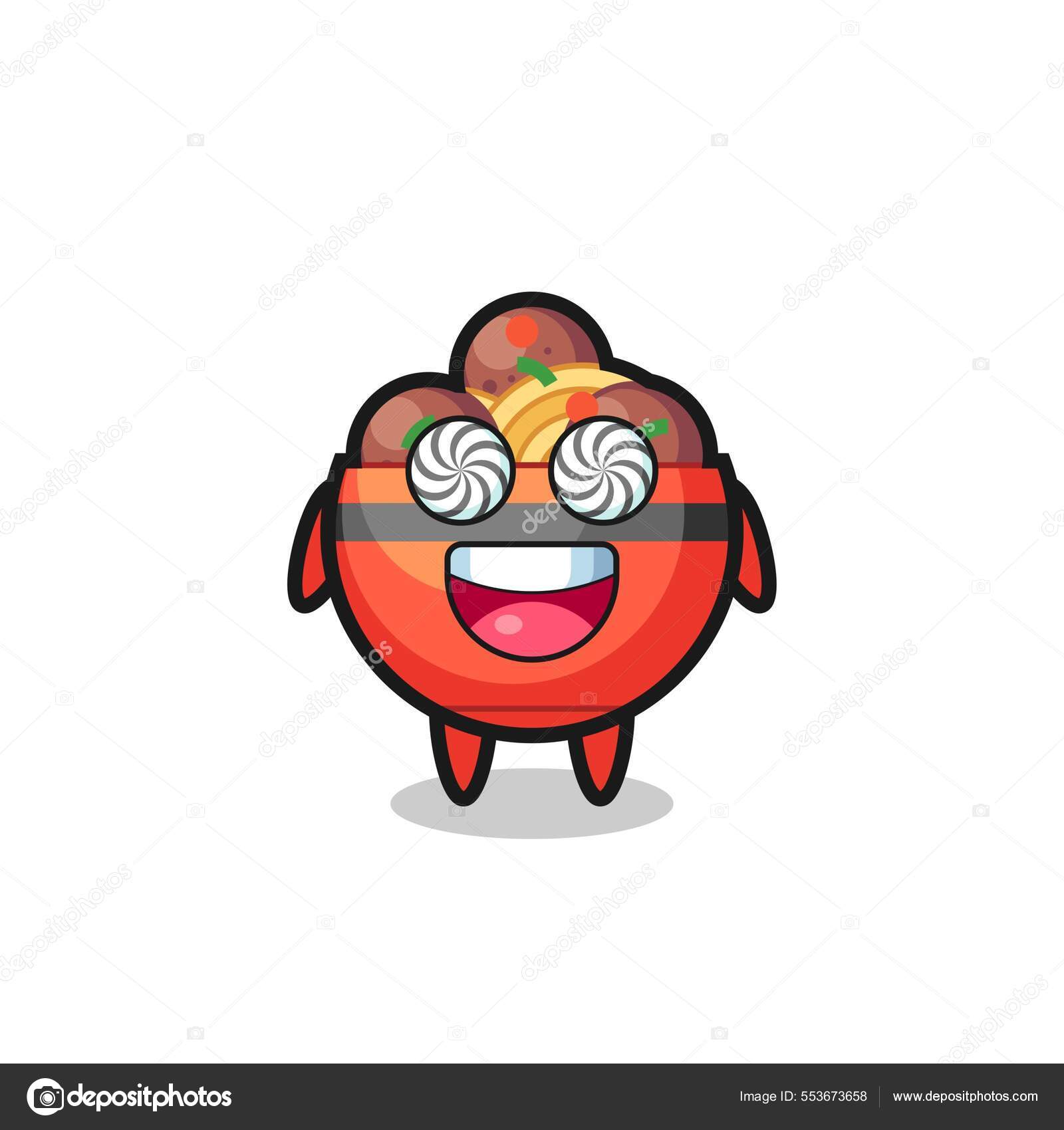 Personagem Bonito Tigela Almôndega Com Olho Hipnotizado Vetor de  ©heriyusuf.rap@gmail.com 553673658, image size:1600x1700