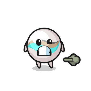 Osuruk yapan mermer oyuncağın çizimi, şirin tasarım.