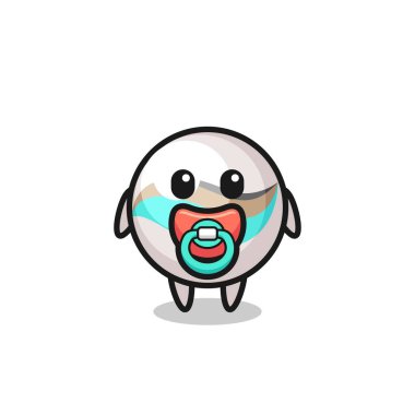 bebek mermer oyuncağı emzik ile çizgi film karakteri, şirin tasarım