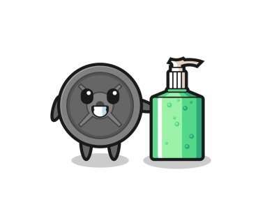 El dezenfektanlı, şirin halter plakalı çizgi film, şirin tasarım.