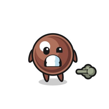 Tapyoka incili karikatür çizimi osuruk yapıyor, şirin tasarım.