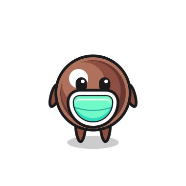 Şirin tapyoka inci karikatür maske takıyor, şirin tasarım.