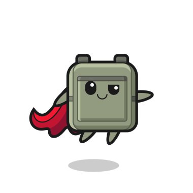 Şirin okul çantası süper kahraman karakter uçuyor, şirin tasarım.