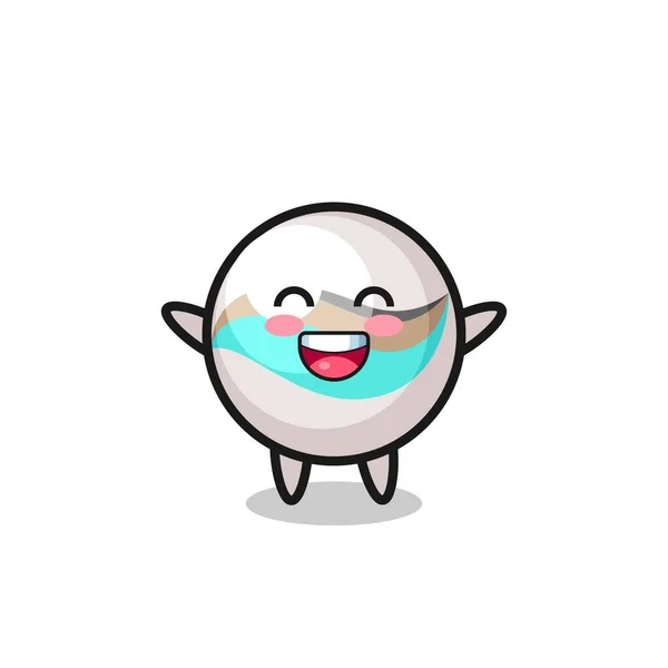 幸せな赤ちゃんの大理石のおもちゃの漫画のキャラクター かわいいデザイン — ストックベクタ