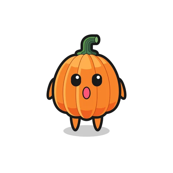 Amazed Expression Pumpkin Cartoon Cute Design — Stock Vector