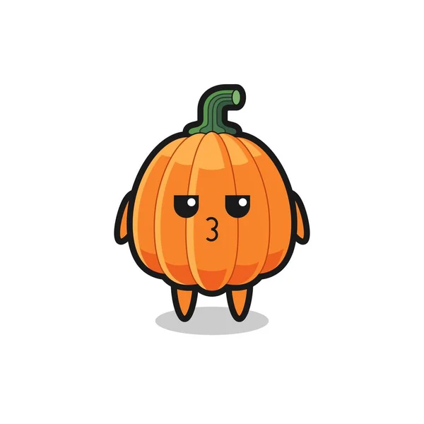 Expresión Aburrida Personajes Calabaza Lindo Lindo Diseño — Vector de stock