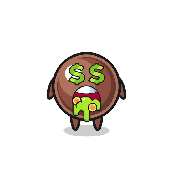 Tapioca Pearl Character Expression Crazy Money Cute Design — Stock Vector