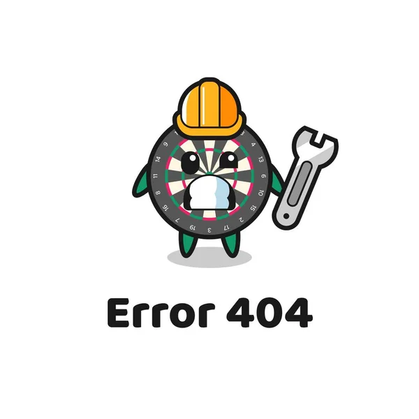 Error 404 Cute Dart Board Mascot Cute Design — Stock Vector