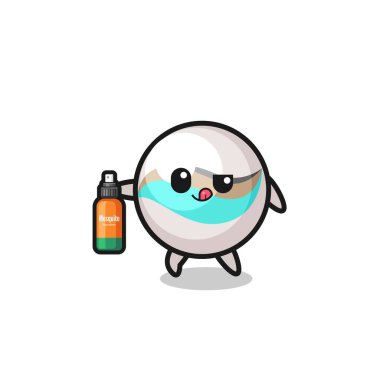 Sivrisinek savar taşıyan sevimli mermer oyuncak, şirin tasarım.