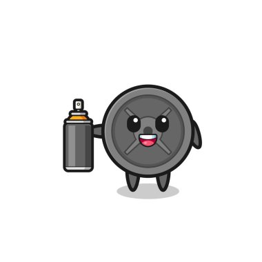 Güzel halter plakası graffiti bombacısı, şirin bir tasarım.