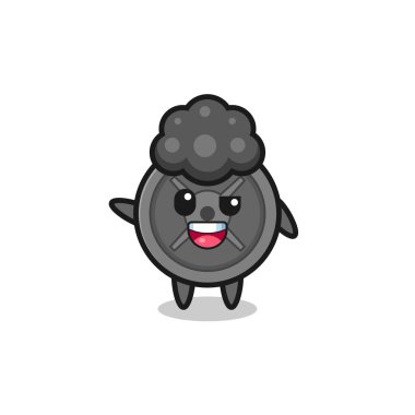 Halter plakalı karakter afro çocuk rolünde, şirin bir tasarım.