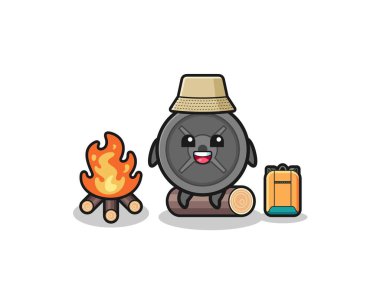 Halter plakalı karikatür, şirin bir tasarım.