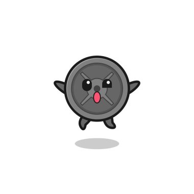 Halter levha karakteri zıplama hareketi yapıyor, şirin tasarım.