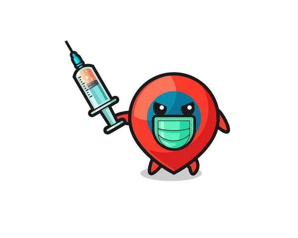 Ilustración Del Símbolo Ubicación Para Luchar Contra Virus Lindo Diseño — Vector de stock