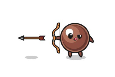 Okçuluk yapan tapyoka inci karakteri, şirin tasarım.